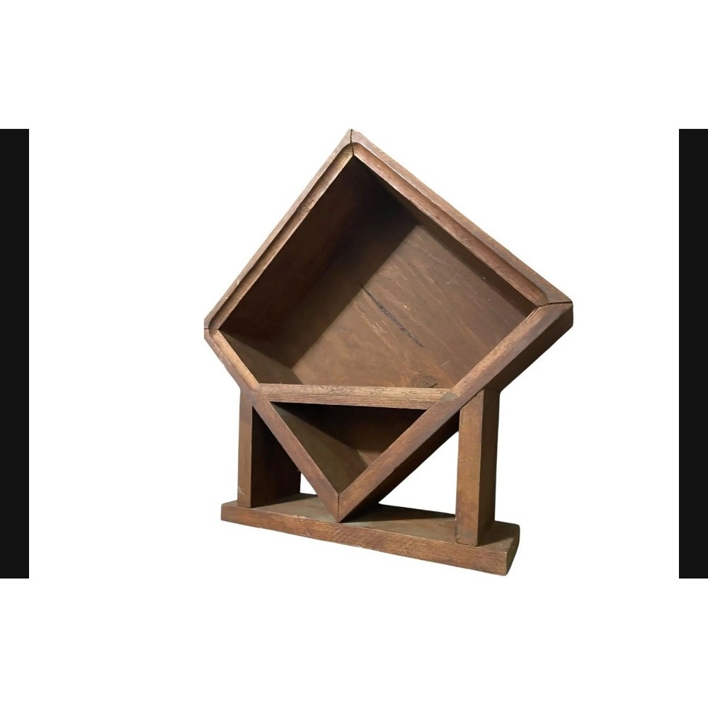 Mid Century Handmade Wood Wall trinket Shelf‎ – Geometric Display Farmhouse